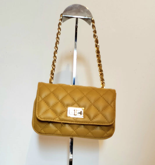 Small mustard color leather bag